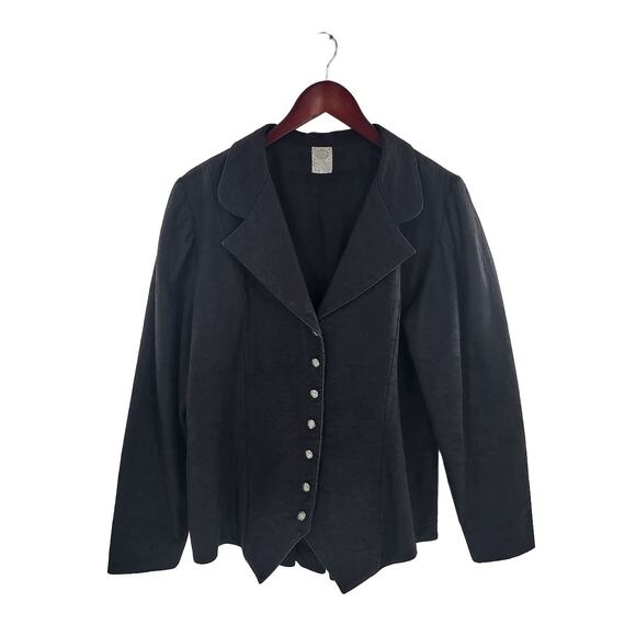 Women’s Jacquard Tuxedo Jacket Coat Size 18 WAH Maker True West Black Western - Picture 2 of 13